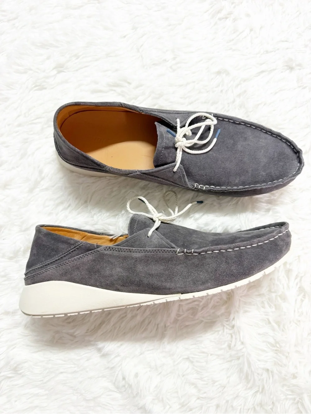 OluKai Ka’a Driver Men’s Size 14 Gray Suede Leather Moccasin Shoes